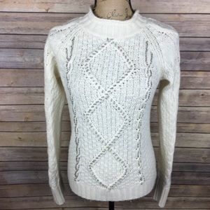 J Crew Beaded Cable Knit Sweater